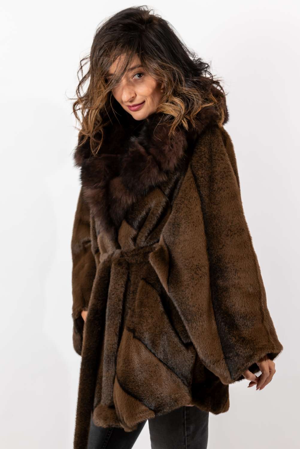 Women's exclusive Alpaca coat Charlotte Brown