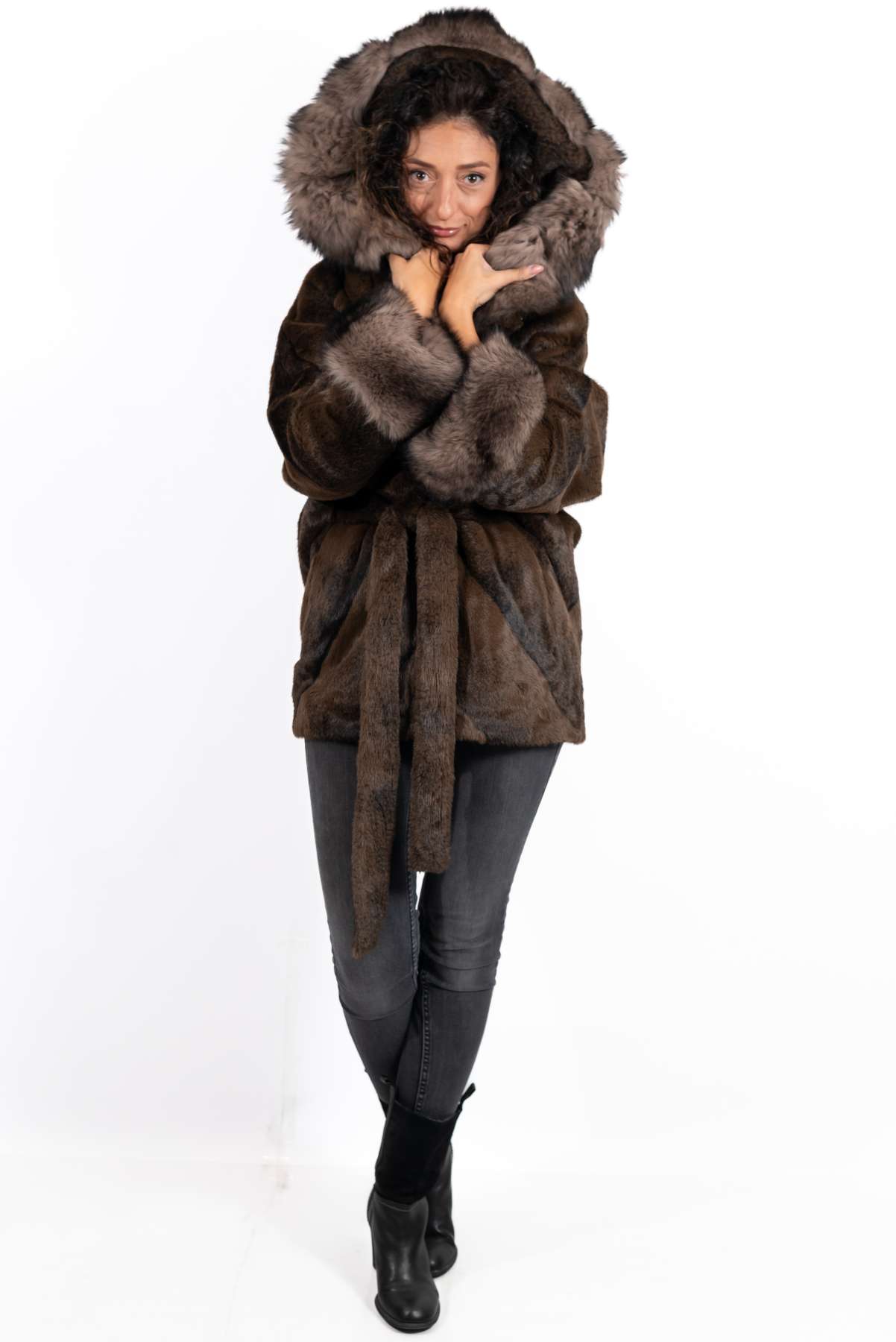 Women's exclusive alpaca coat Jasmine Brown