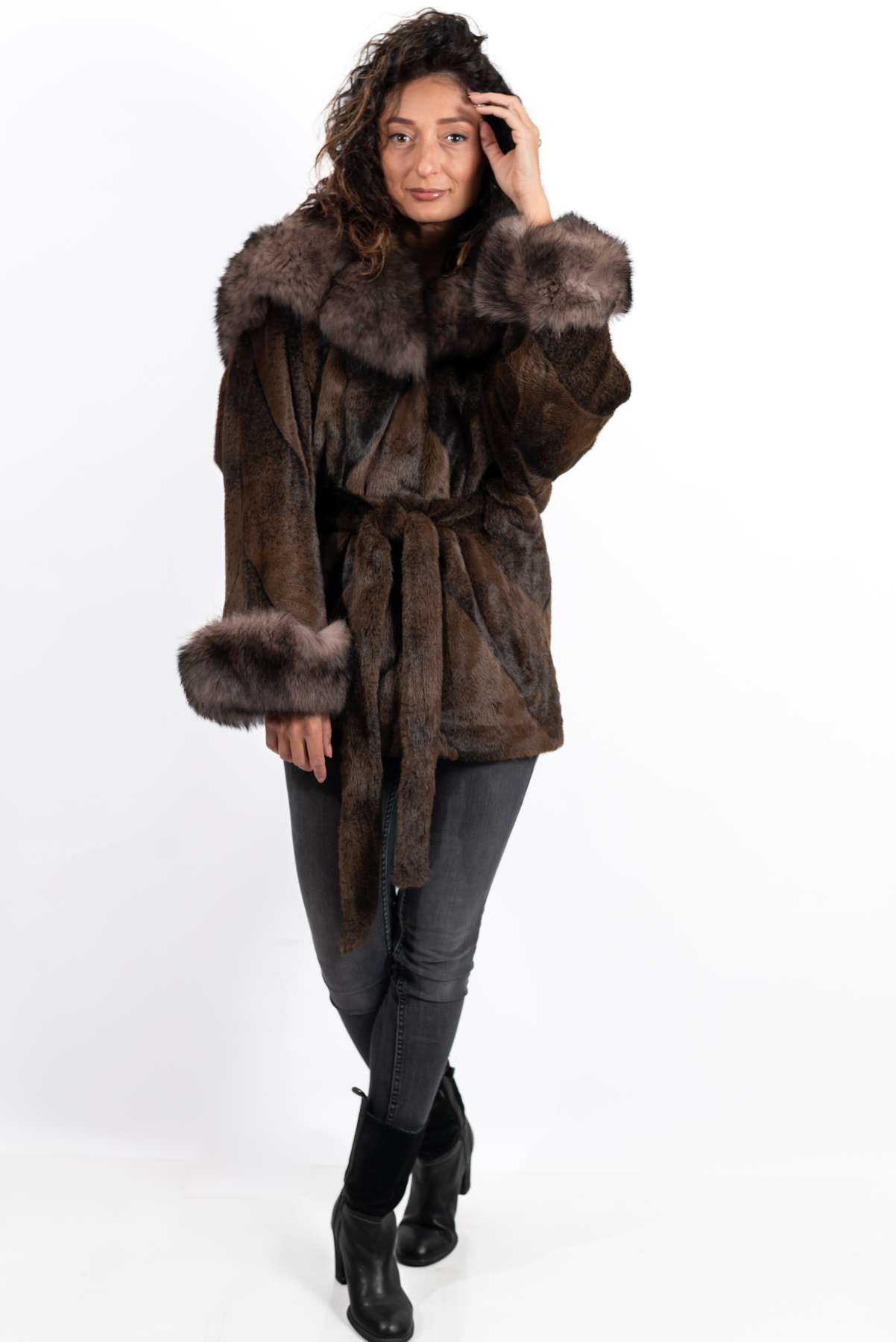 Women's exclusive alpaca coat Jasmine Brown