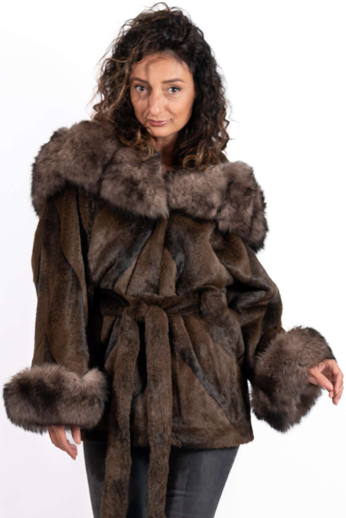 Women's exclusive alpaca coat Jasmine Brown