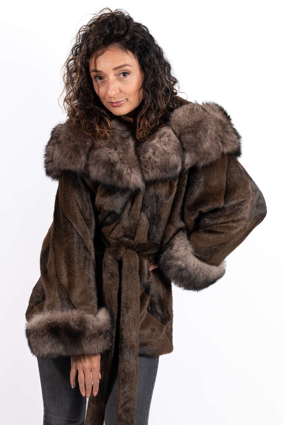 Women's exclusive alpaca coat Jasmine Brown