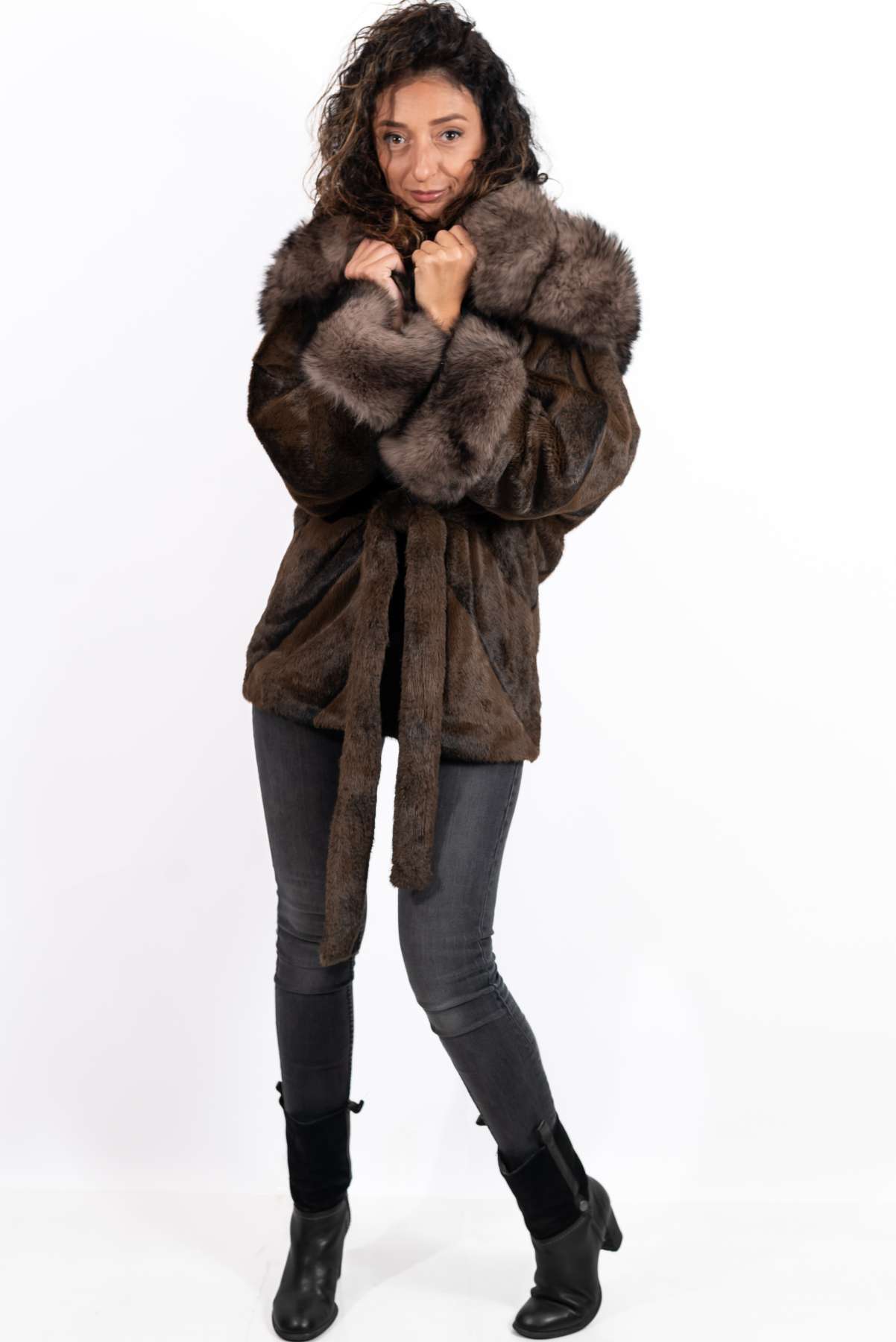 Women's exclusive alpaca coat Jasmine Brown