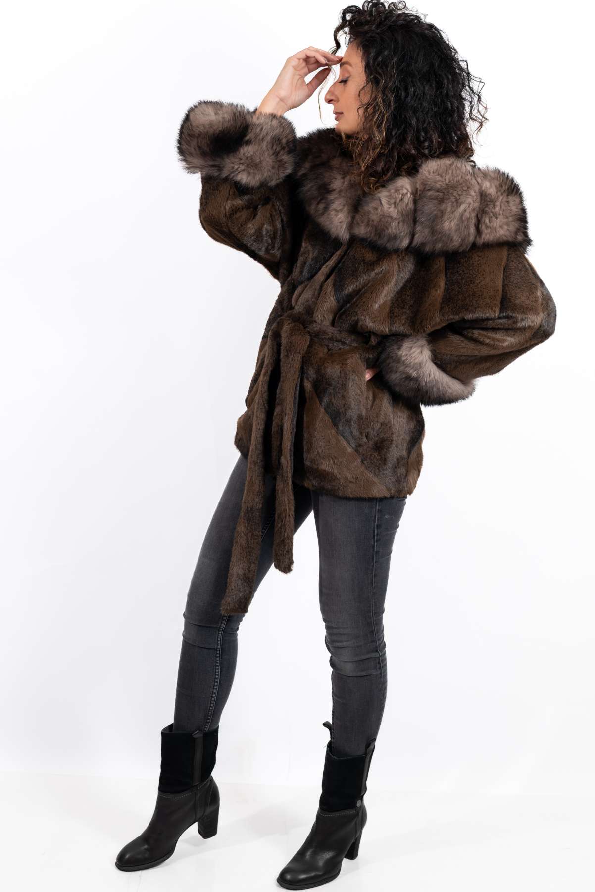 Women's exclusive alpaca coat Jasmine Brown