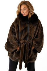 Women's exclusive Alpaca coat Charlotte with zipper