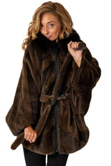 Women's exclusive Alpaca coat Charlotte with zipper