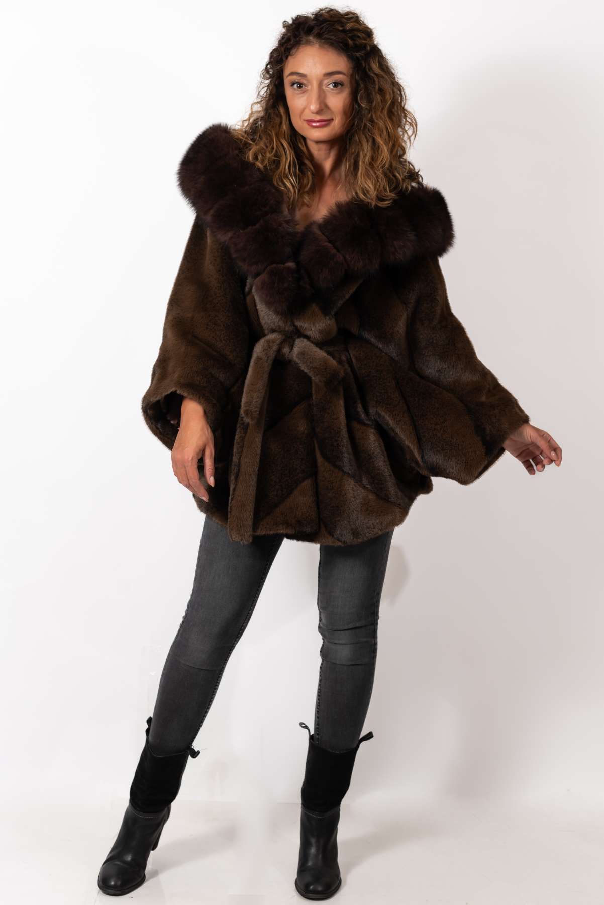 Women's exclusive Alpaca Charlotte coat with hood