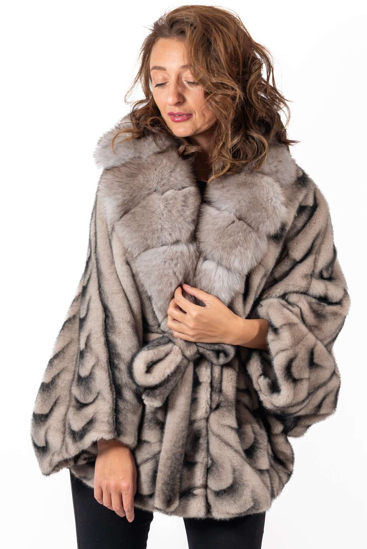 Women's exclusive Alpaca coat Charlotte Gray Melange