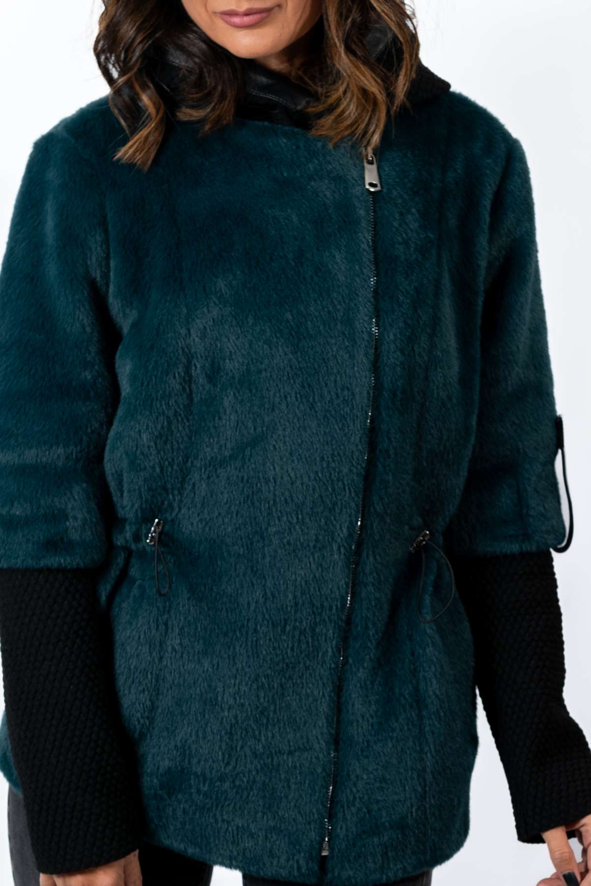 Women's exclusive alpaca coat  Diana Petrol