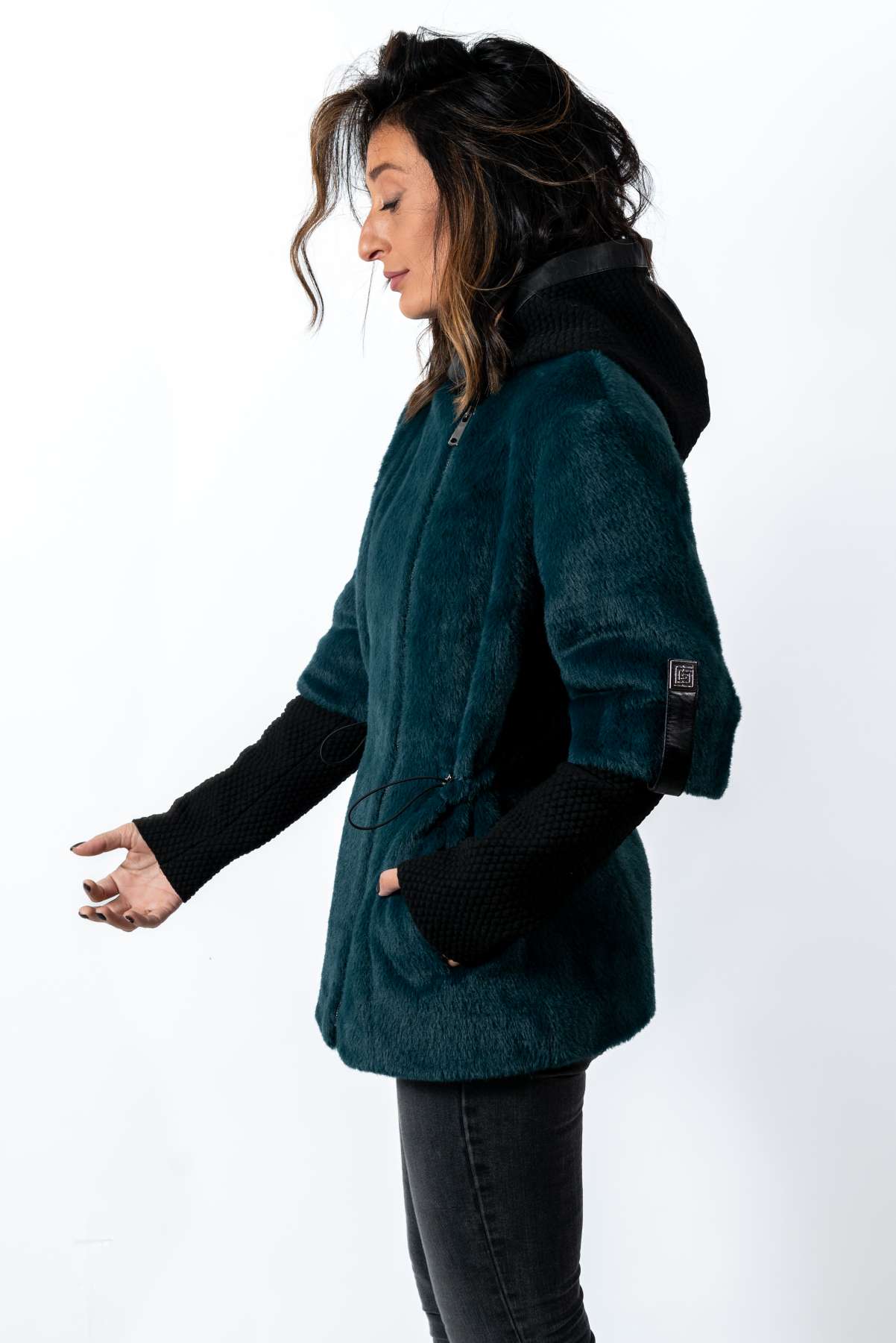 Women's exclusive alpaca coat  Diana Petrol