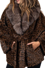 Women's exclusive Alpaca coat Charlotte Leopard