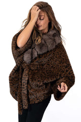 Women's exclusive Alpaca coat Charlotte Leopard