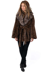 Women's exclusive Alpaca coat Charlotte Leopard