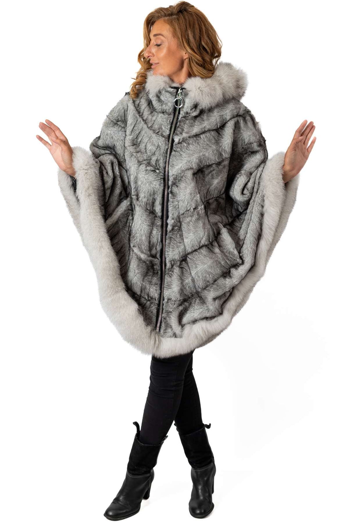 Women's exclusive Alpaca and Fox coat Poncho