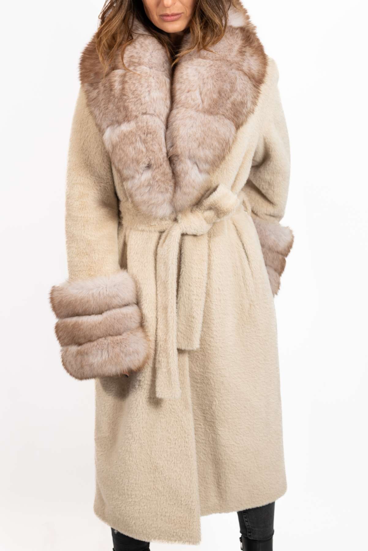 Women's exclusive alpaca coat Amelia Beige