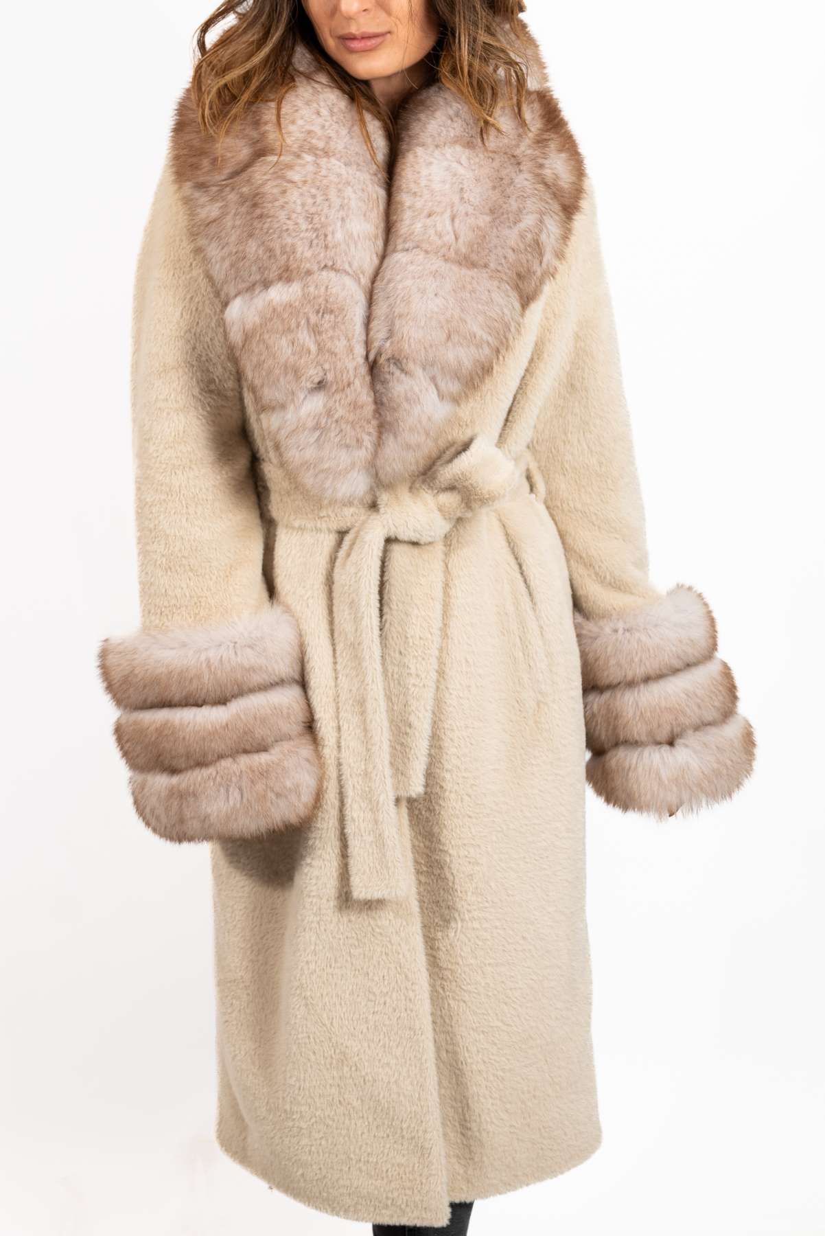Women's exclusive alpaca coat Amelia Beige