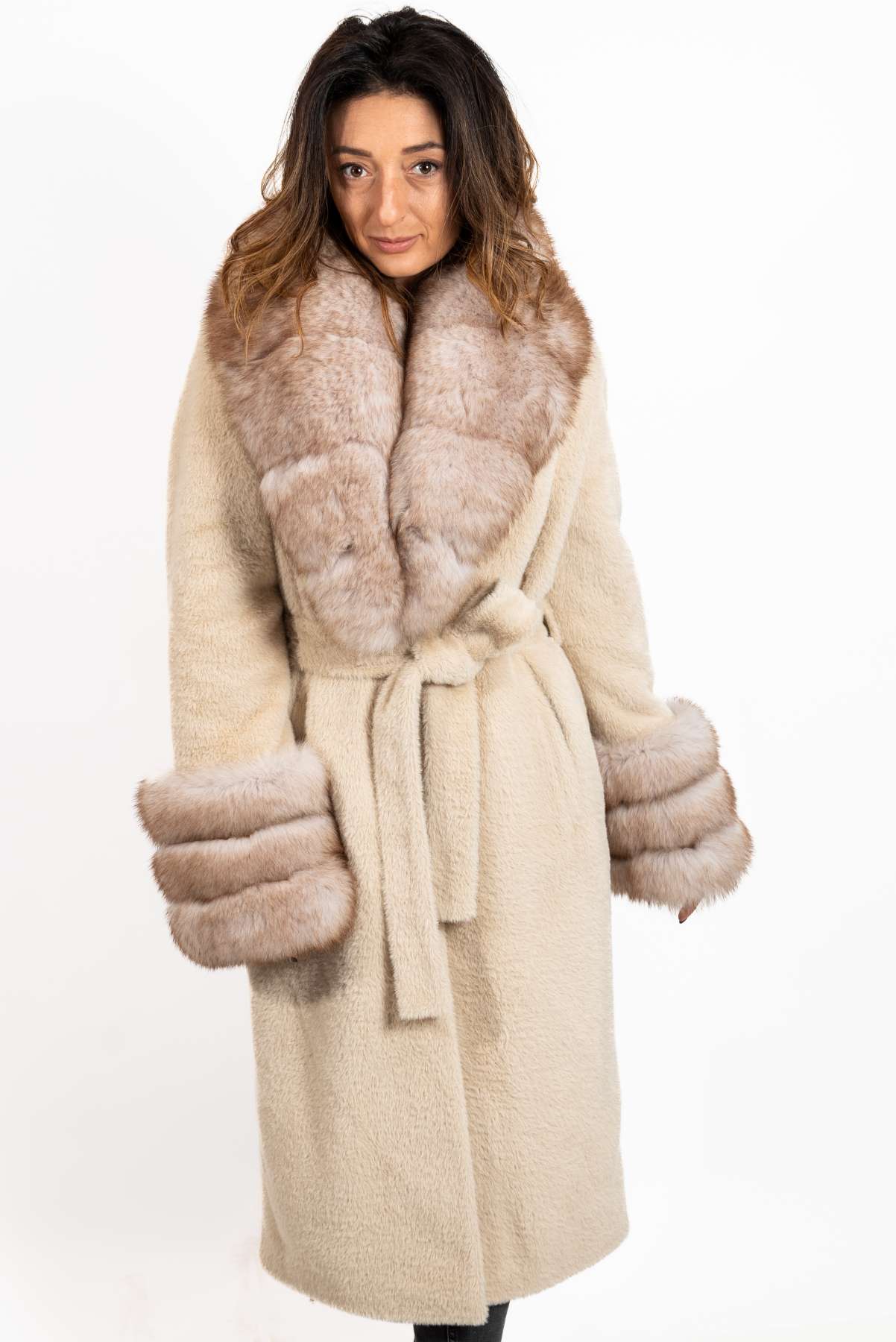 Women's exclusive alpaca coat Amelia Beige