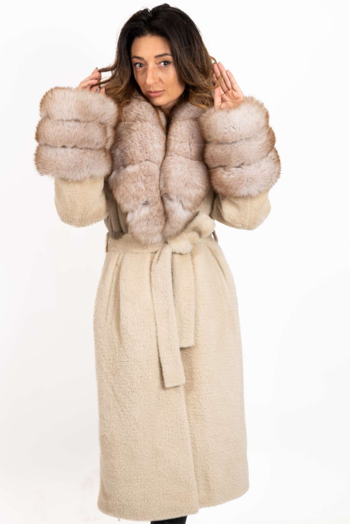 Women's exclusive alpaca coat Amelia Beige
