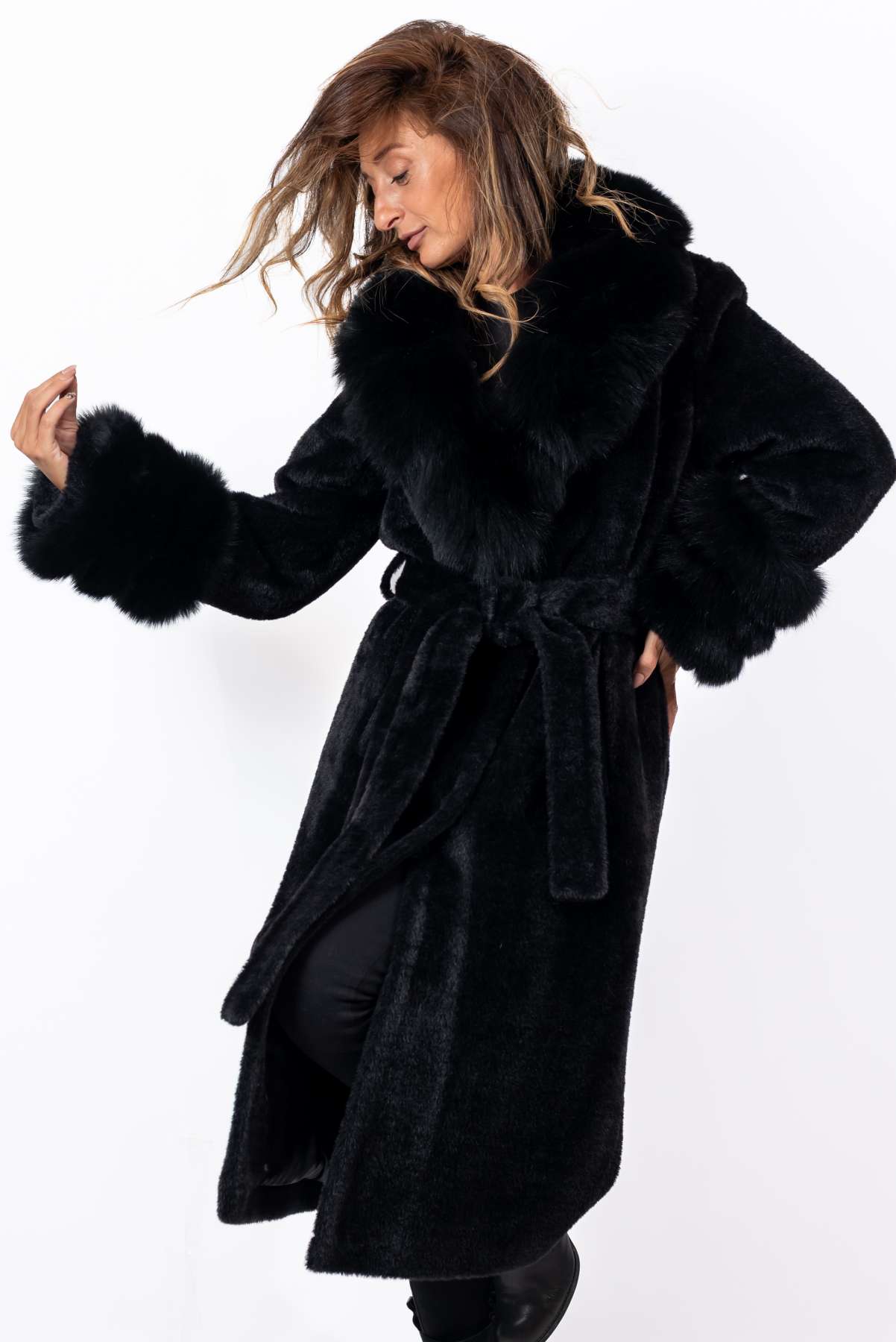 Women's exclusive alpaca coat Amelia Black