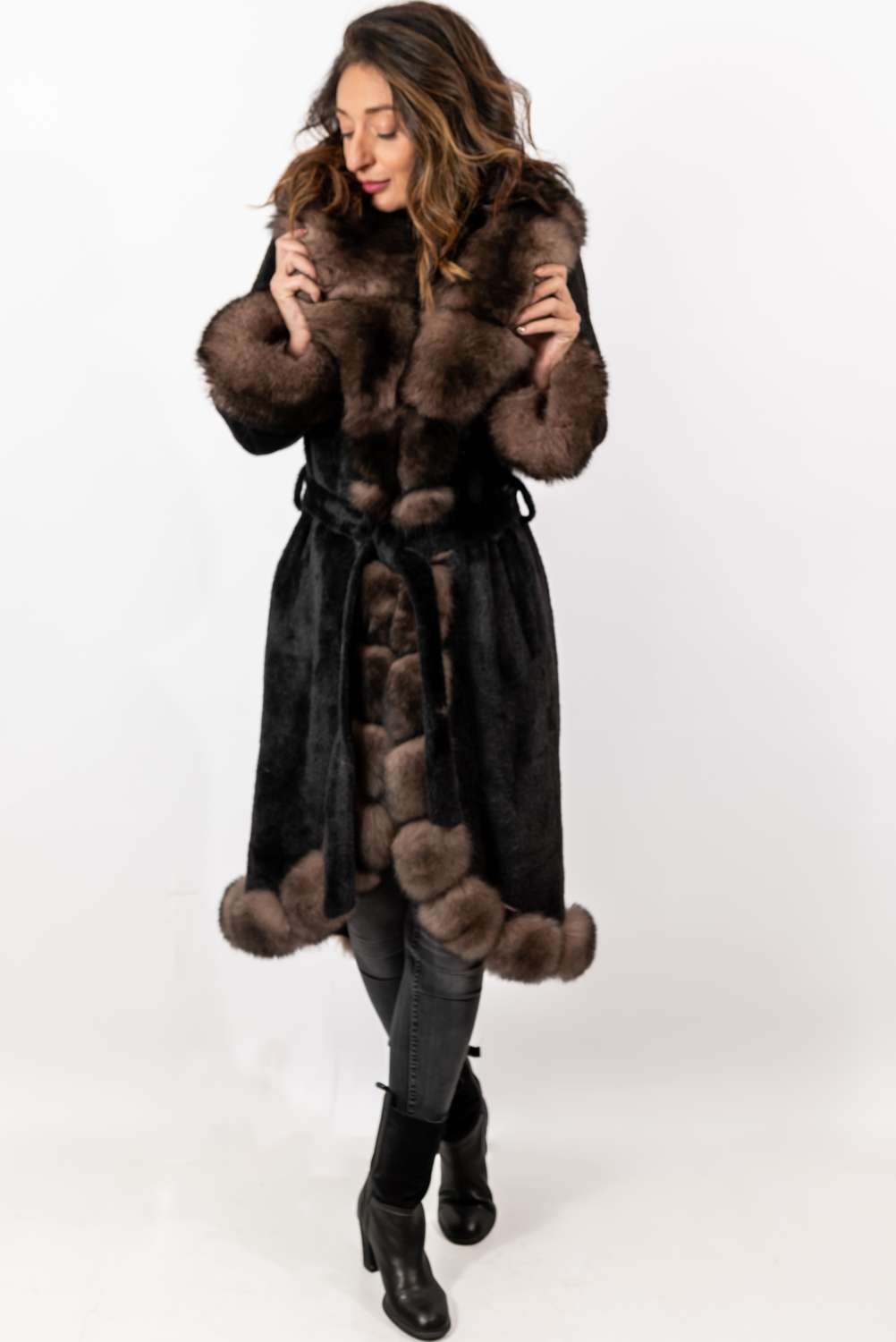 Women's exclusive Alpaca coat Militsa Black