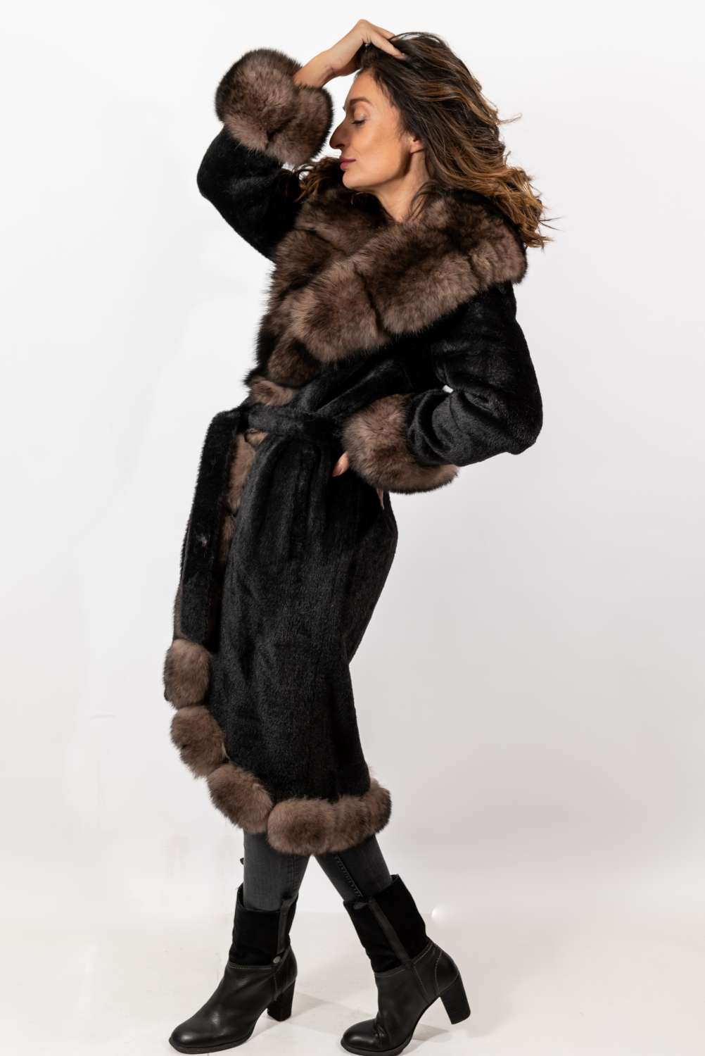 Women's exclusive Alpaca coat Militsa Black