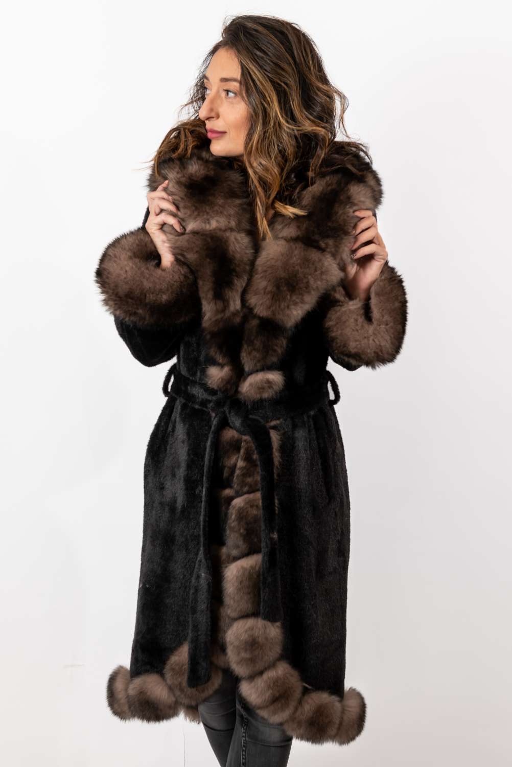 Women's exclusive Alpaca coat Militsa Black