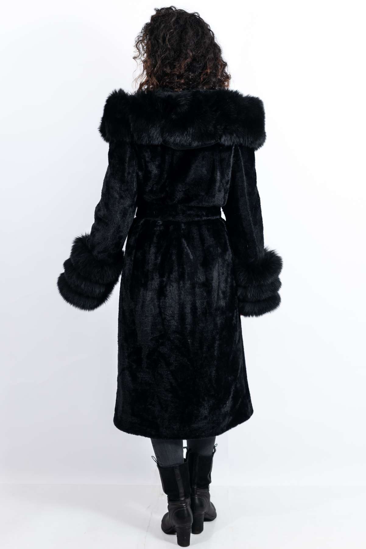 Women's exclusive alpaca coat Amelia with hood