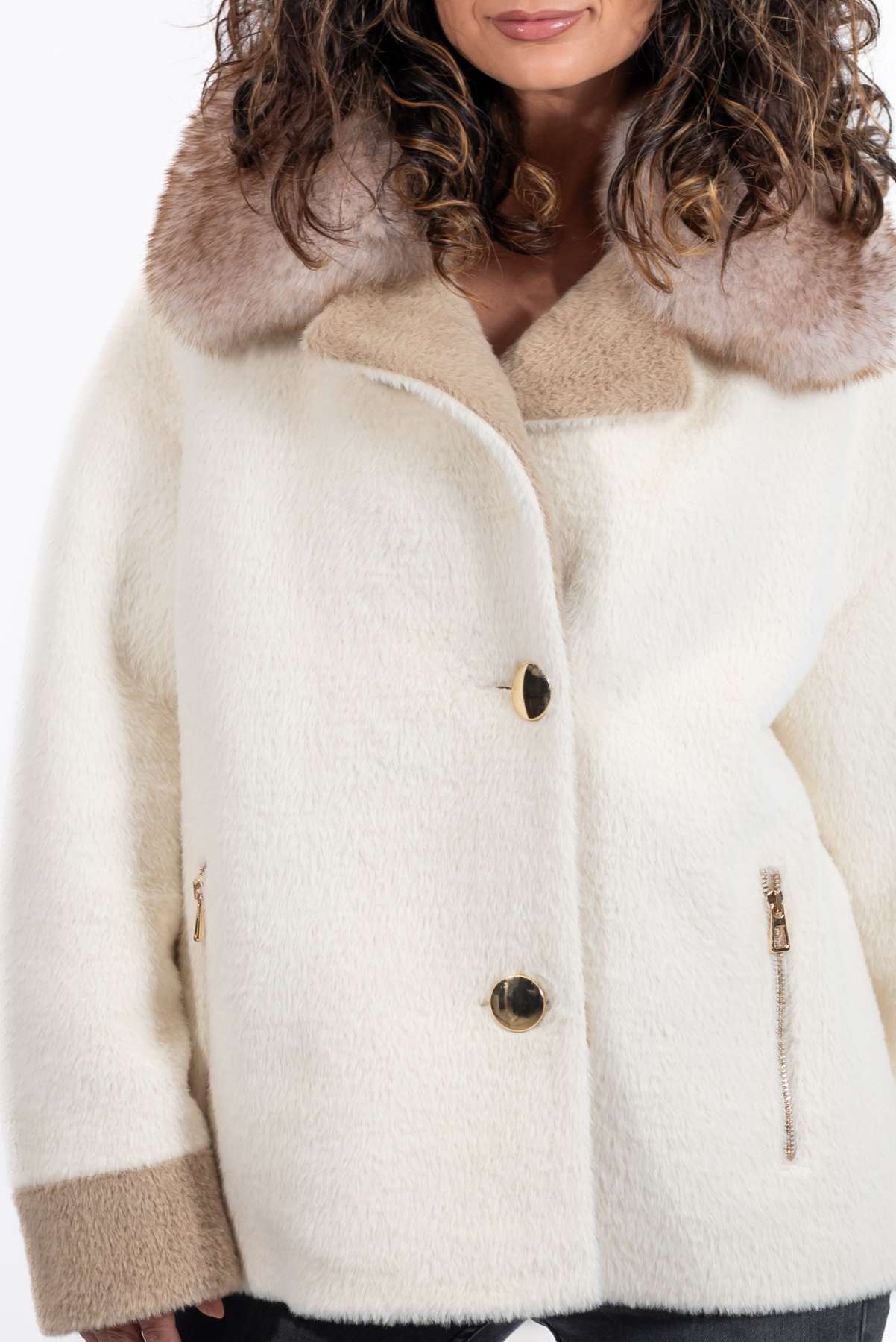 Women's exclusive Alpaca coat Yanitsa White