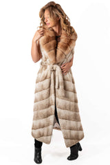 Women's exclusive alpaca coat-vest with Fox