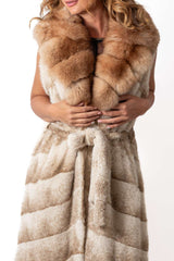 Women's exclusive alpaca coat-vest with Fox