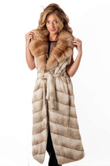 Women's exclusive alpaca coat-vest with Fox
