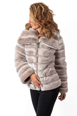 Women's chinchilla coat Galena Beige