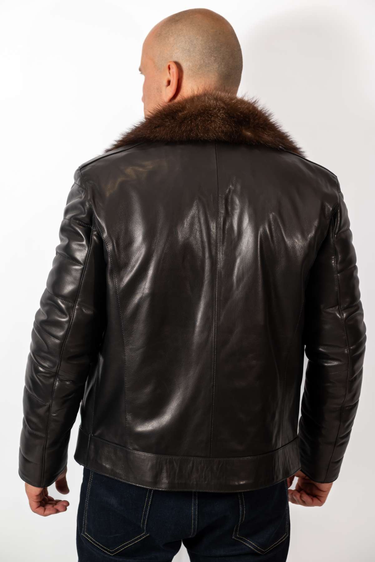 Men's Coat John with Wolf collar