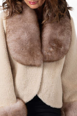 Women's exclusive alpaca coat Ava Short Beige