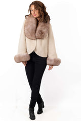 Women's exclusive alpaca coat Ava Short Beige