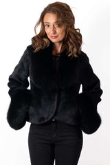 Women's exclusive alpaca coat Ava Short Black