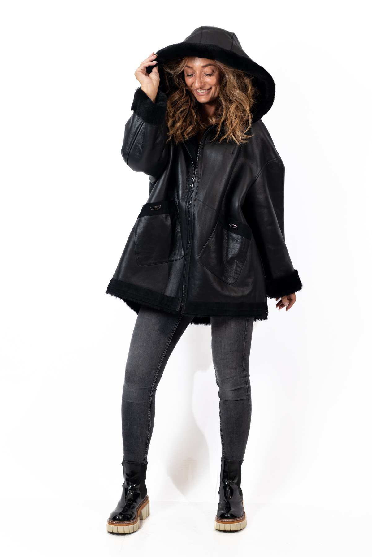 Women's exclusive lambskin coat Daria