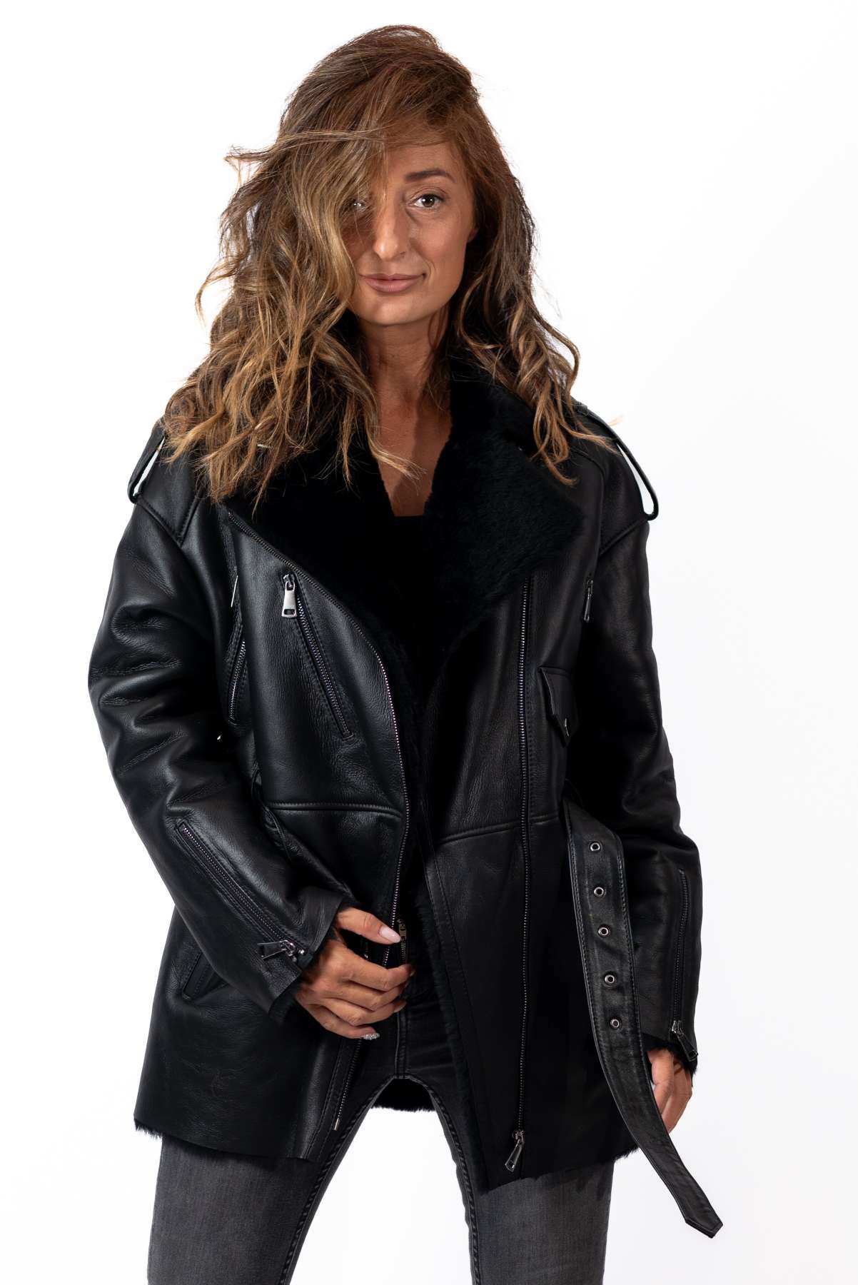 Women's exclusive lambskin coat Dana pilot type