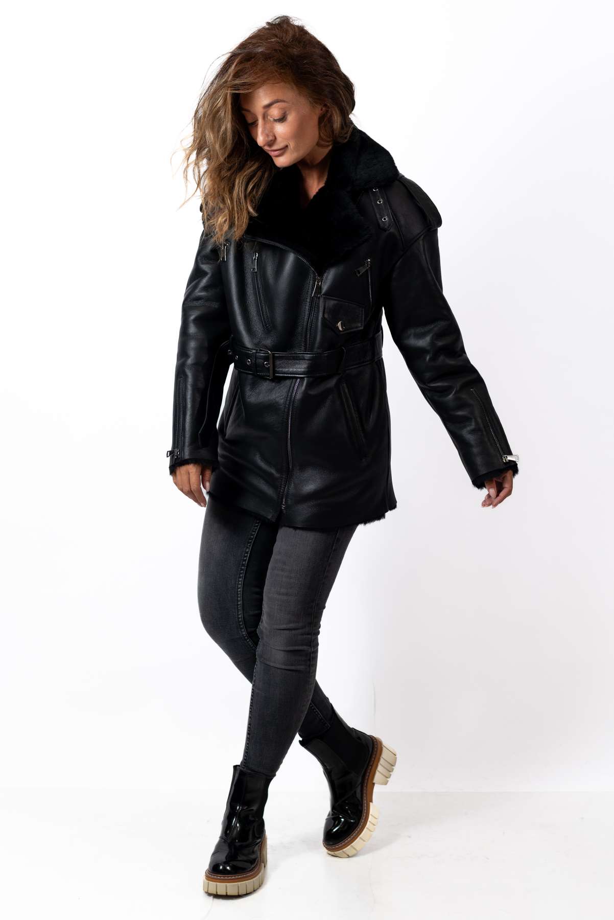 Women's exclusive lambskin coat Dana pilot type