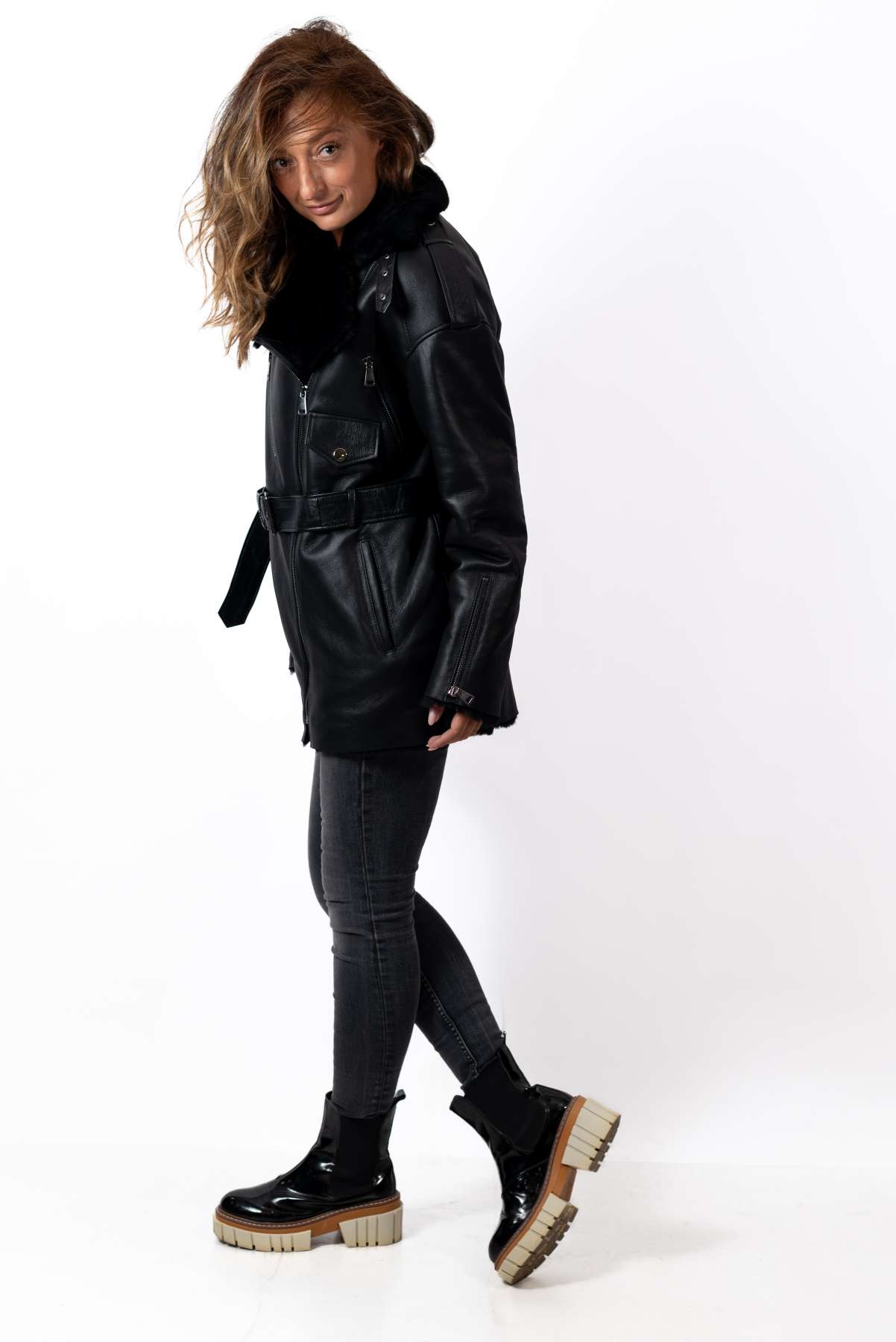 Women's exclusive lambskin coat Dana pilot type