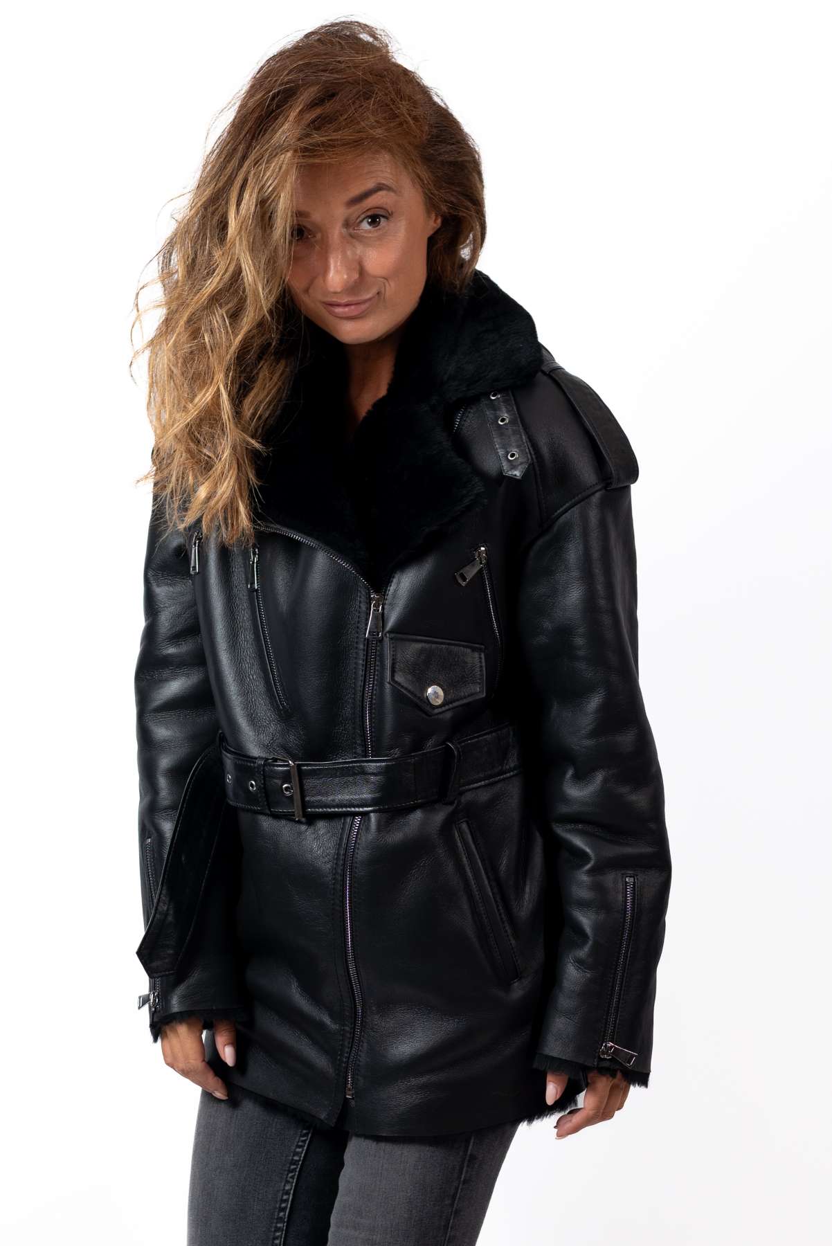Women's exclusive lambskin coat Dana pilot type
