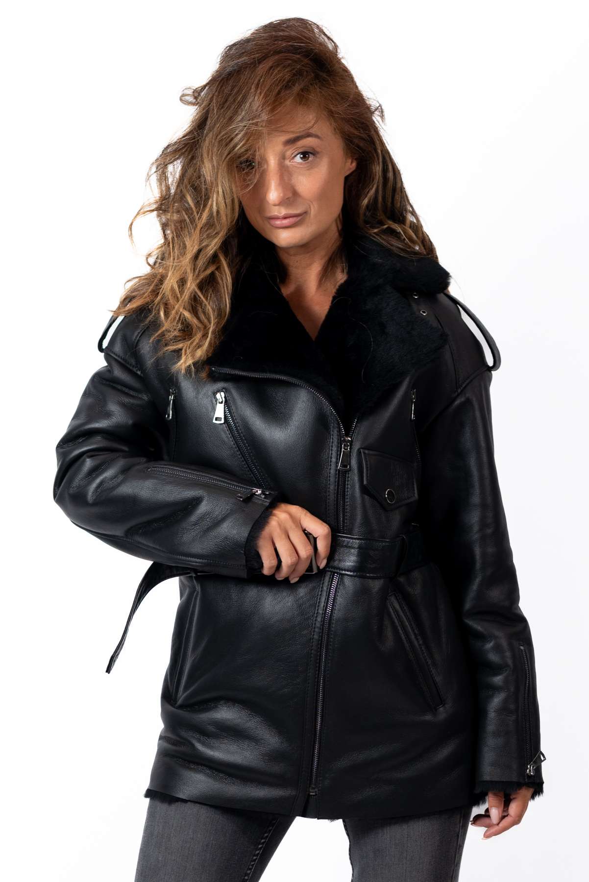 Women's exclusive lambskin coat Dana pilot type