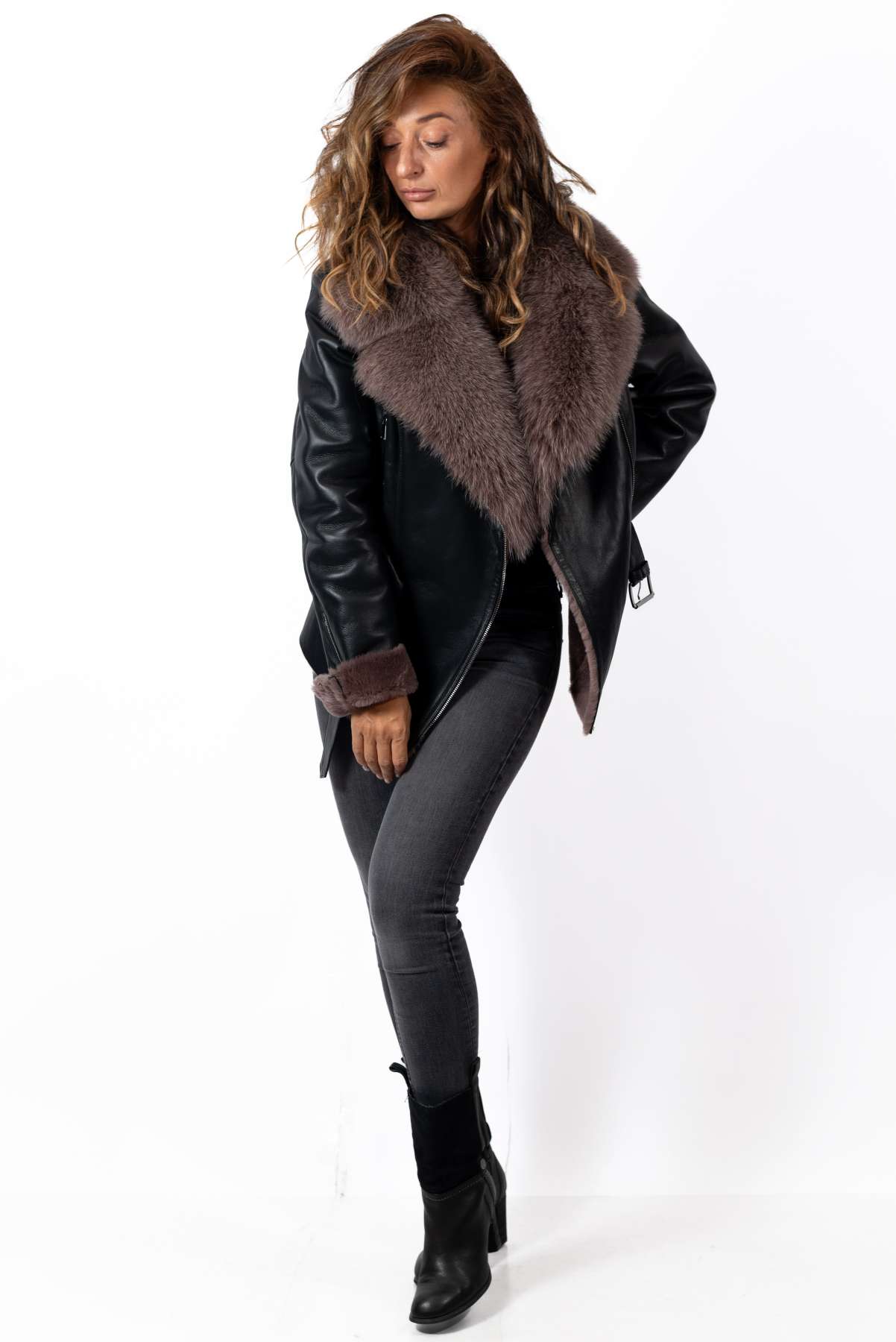 Women's exclusive lambskin coat Alexiana