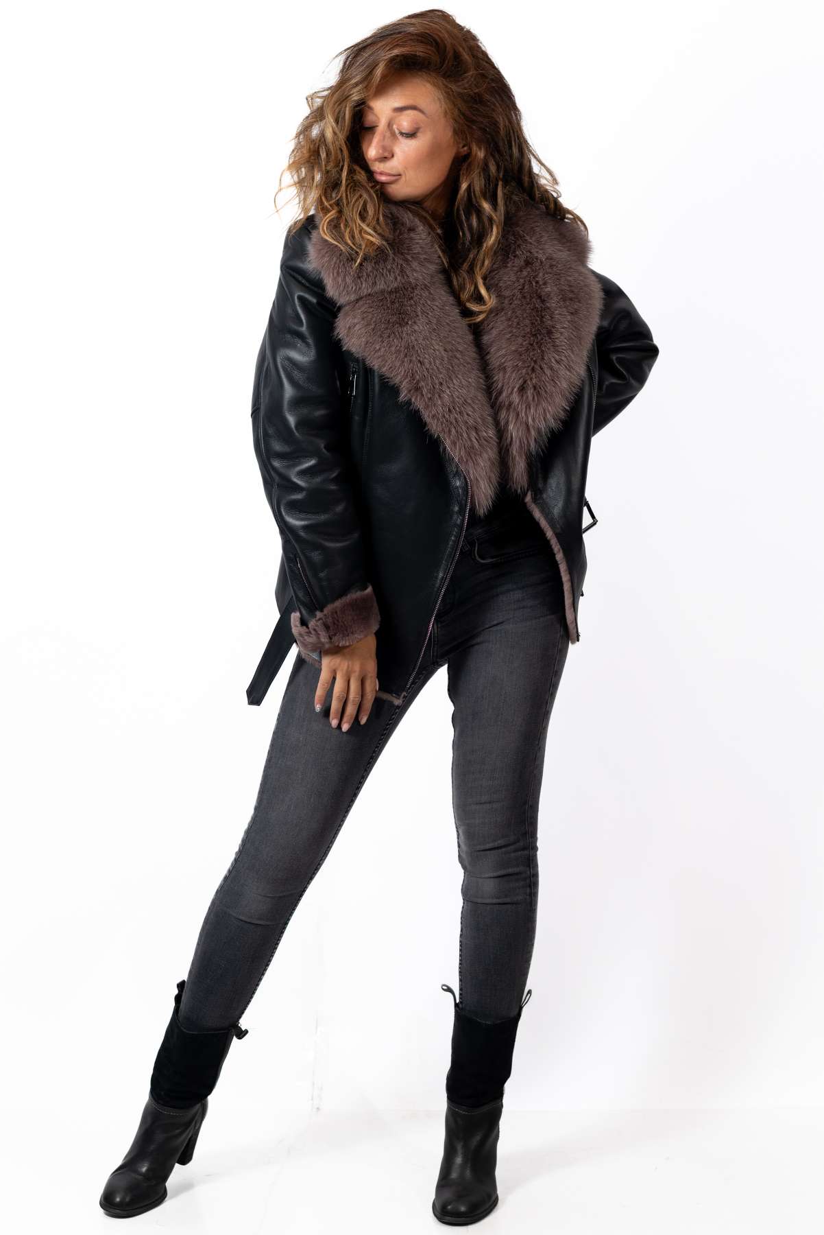 Women's exclusive lambskin coat Alexiana