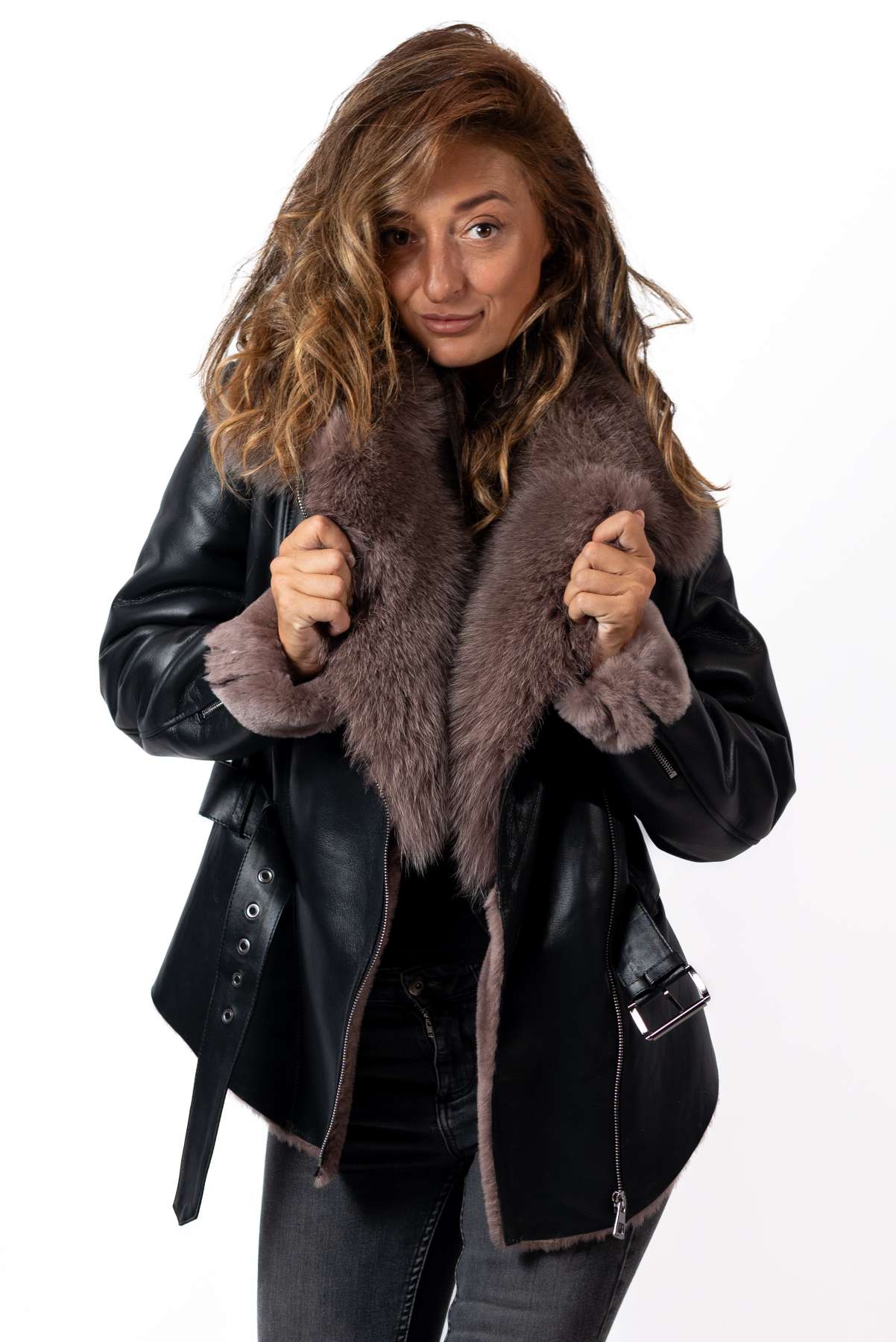 Women's exclusive lambskin coat Alexiana