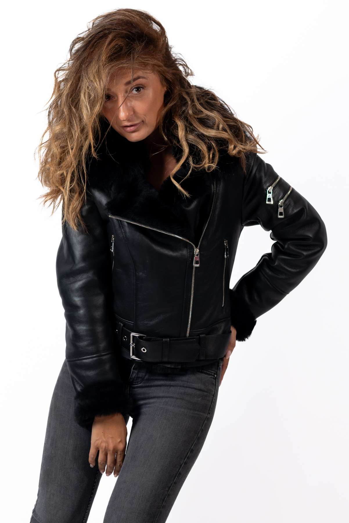 Women's exclusive lambskin coat Valentina