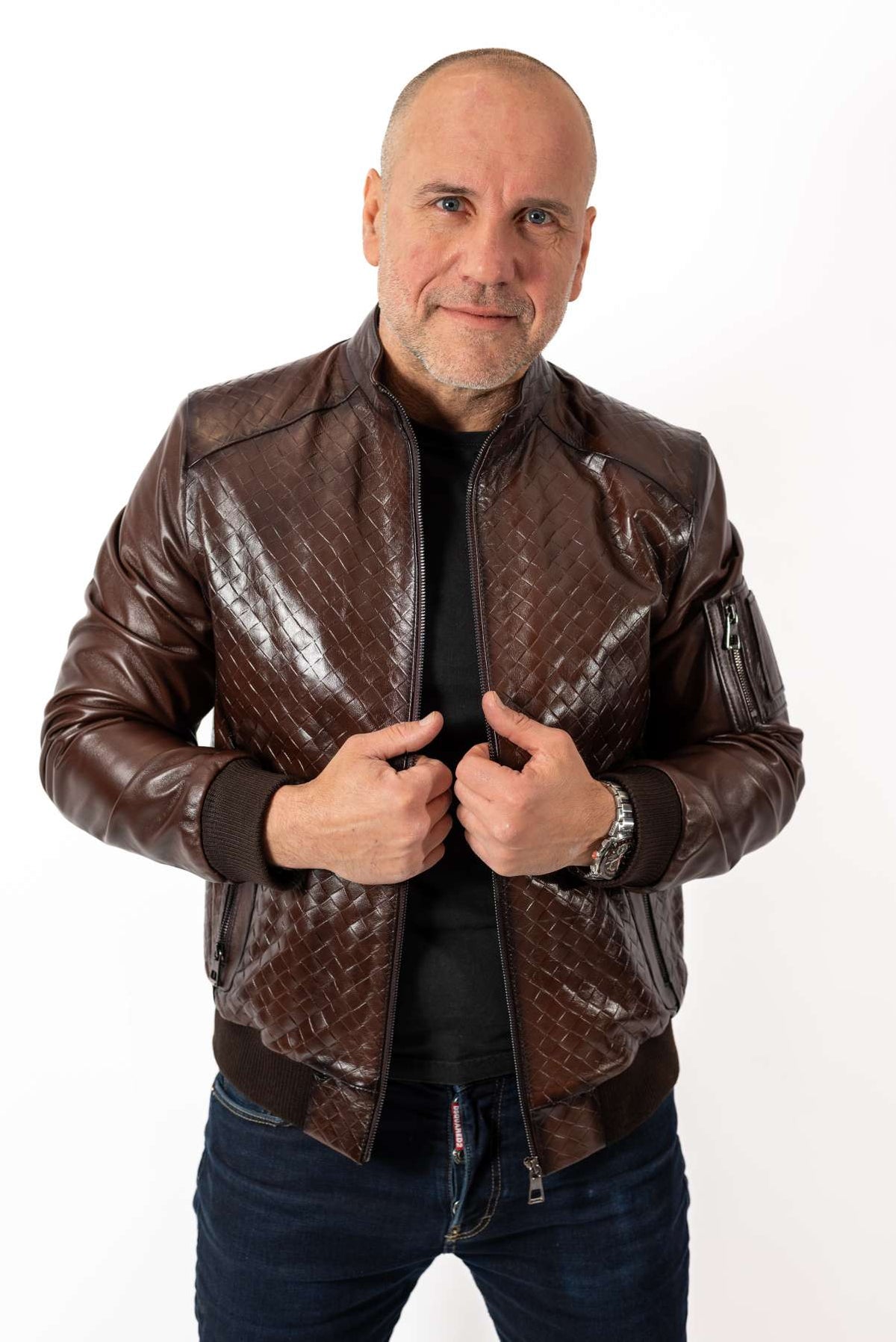 Men's leather bomber jacket Dario