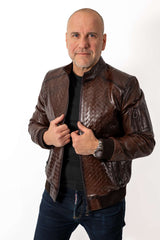 Men's leather bomber jacket Dario