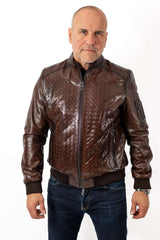 Men's leather bomber jacket Dario