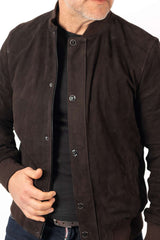 Men's Leather Bomber Jacket Alex Brown Suede