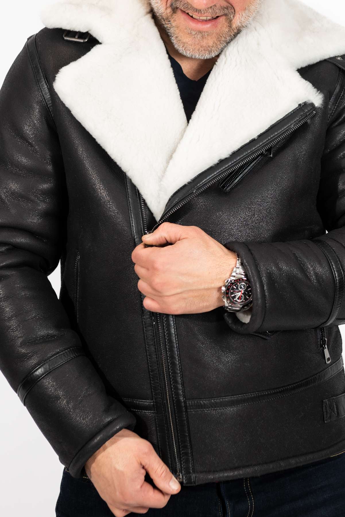 Men's leather coat Andrey Pilot